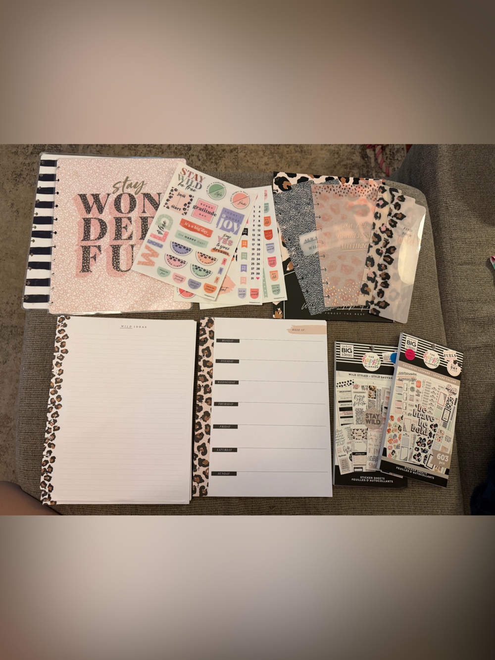 Wild styled/colorful leopard happy planner accessories